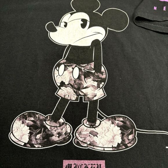 Disney x Neff Short Sleeve T-Shirt Men's M tie dye Black Mickey Mouse Silhouette - Picture 4 of 11